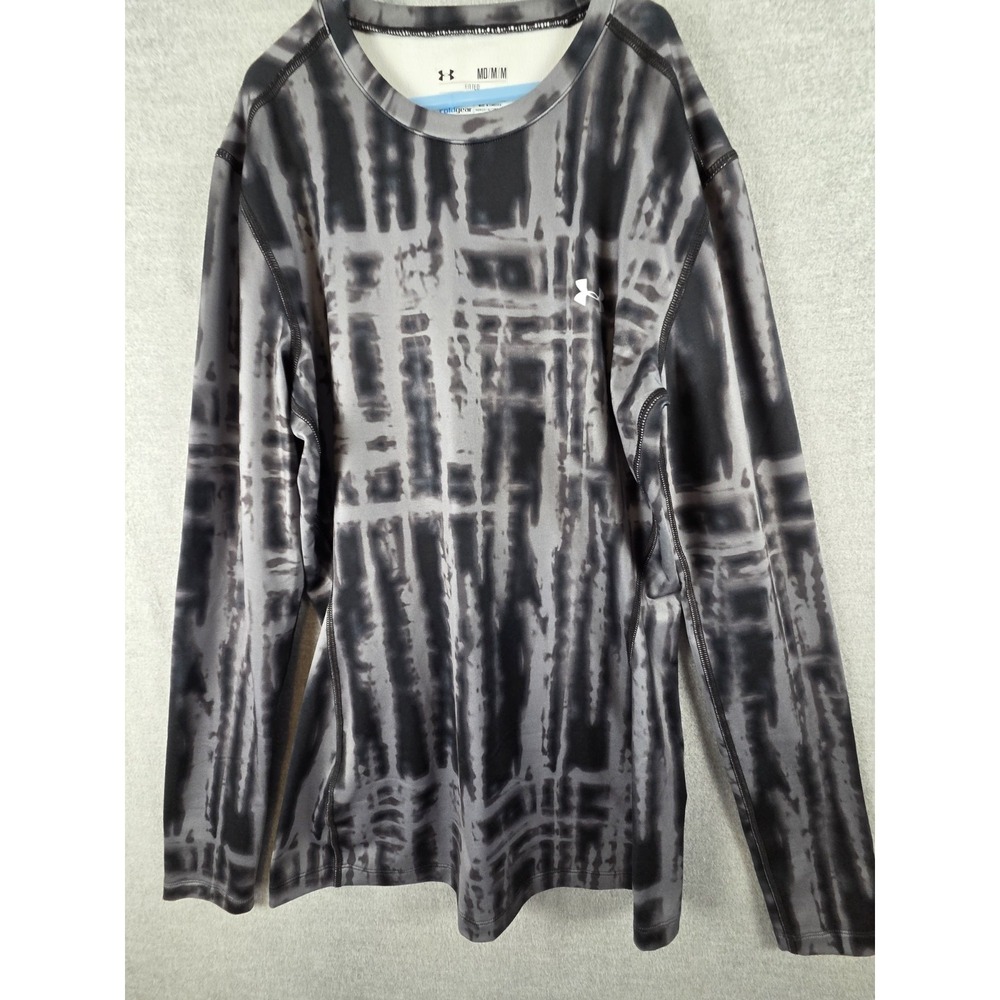 Under Armour Coldgear Pullover Womens M Fitted Gray Tie Dye Performance Stretch